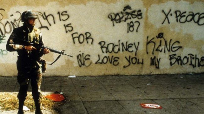 A National Guardsman during the L.A Race Riots.
