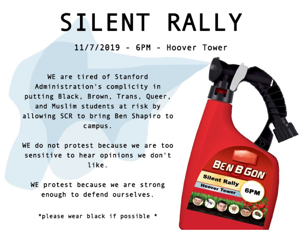 Stanford Activists Share Inane Ben Shapiro Protest Flyer